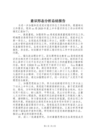 意识形态分析总结报告