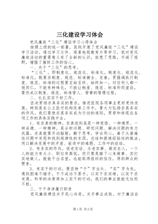 三化建设学习体会