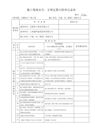 (完整版)施工现场安全检查表