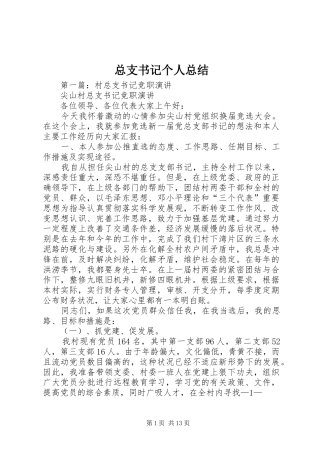 总支书记个人总结