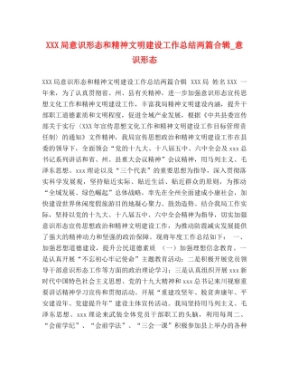 XXX局意识形态和精神文明建设工作总结两篇合辑_意识形态 