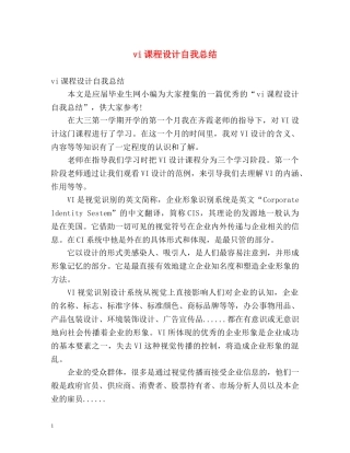 vi课程设计自我总结 