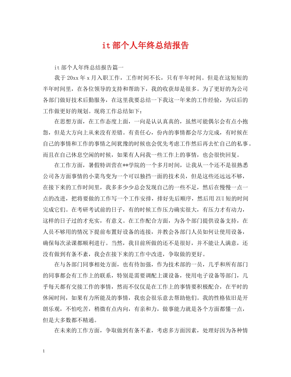 it部个人年终总结报告 _第1页