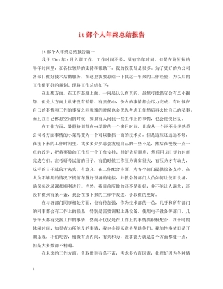 it部个人年终总结报告 