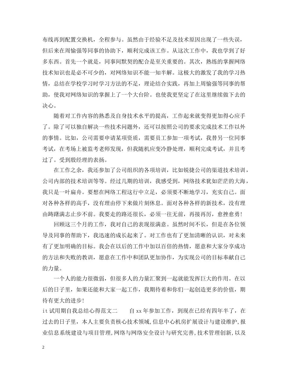 it试用期自我总结心得 _第2页
