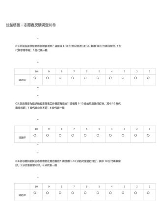 公益慈善调查问卷