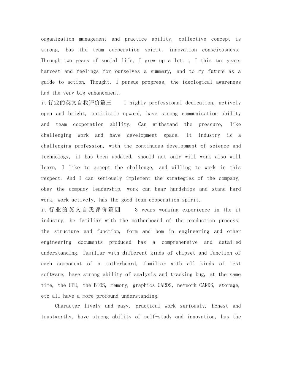 it行业的英文自我评价 _第3页