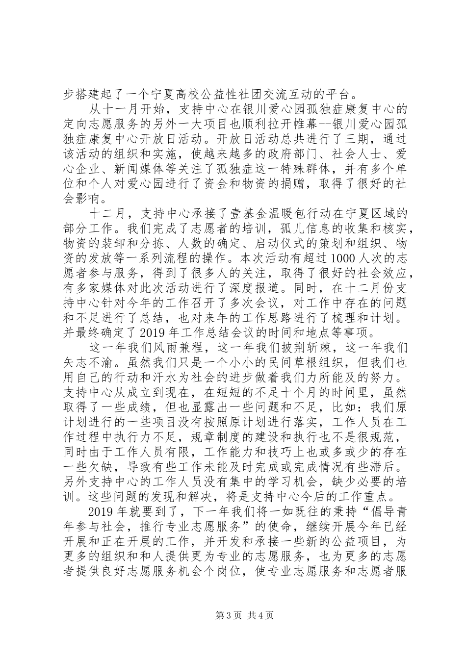 志愿者支持中心XX年工作总结及XX年工作思路_第3页