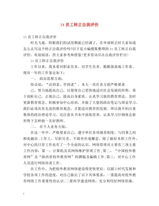 it员工转正自我评价 
