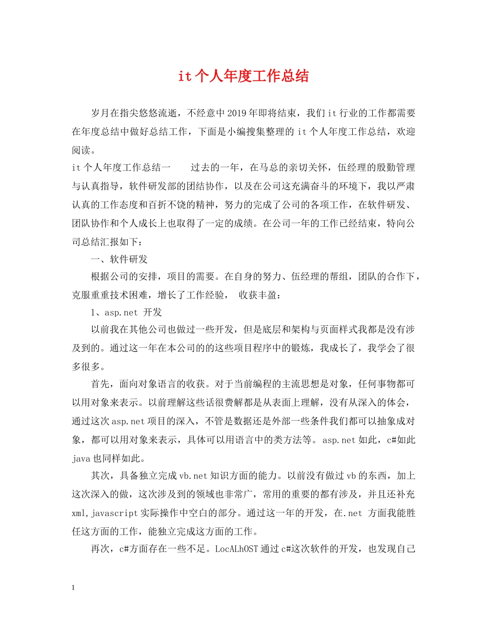 it个人年度工作总结 _第1页