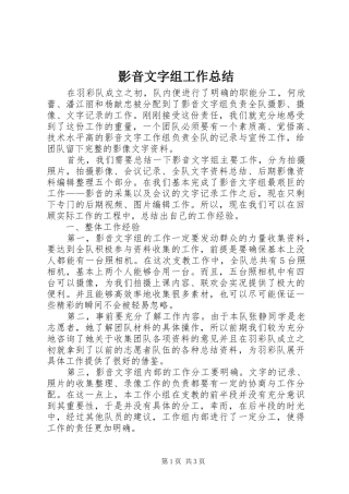 影音文字组工作总结