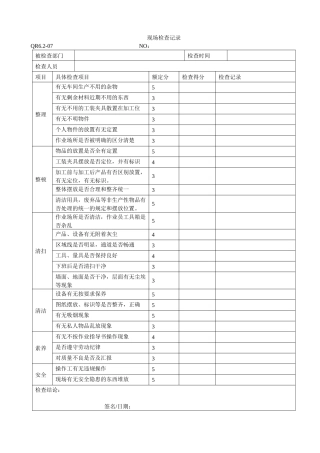 5s现场检查记录