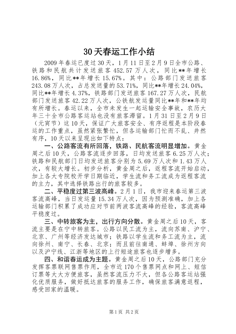 30天春运工作小结_第1页