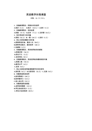 英语教学调查