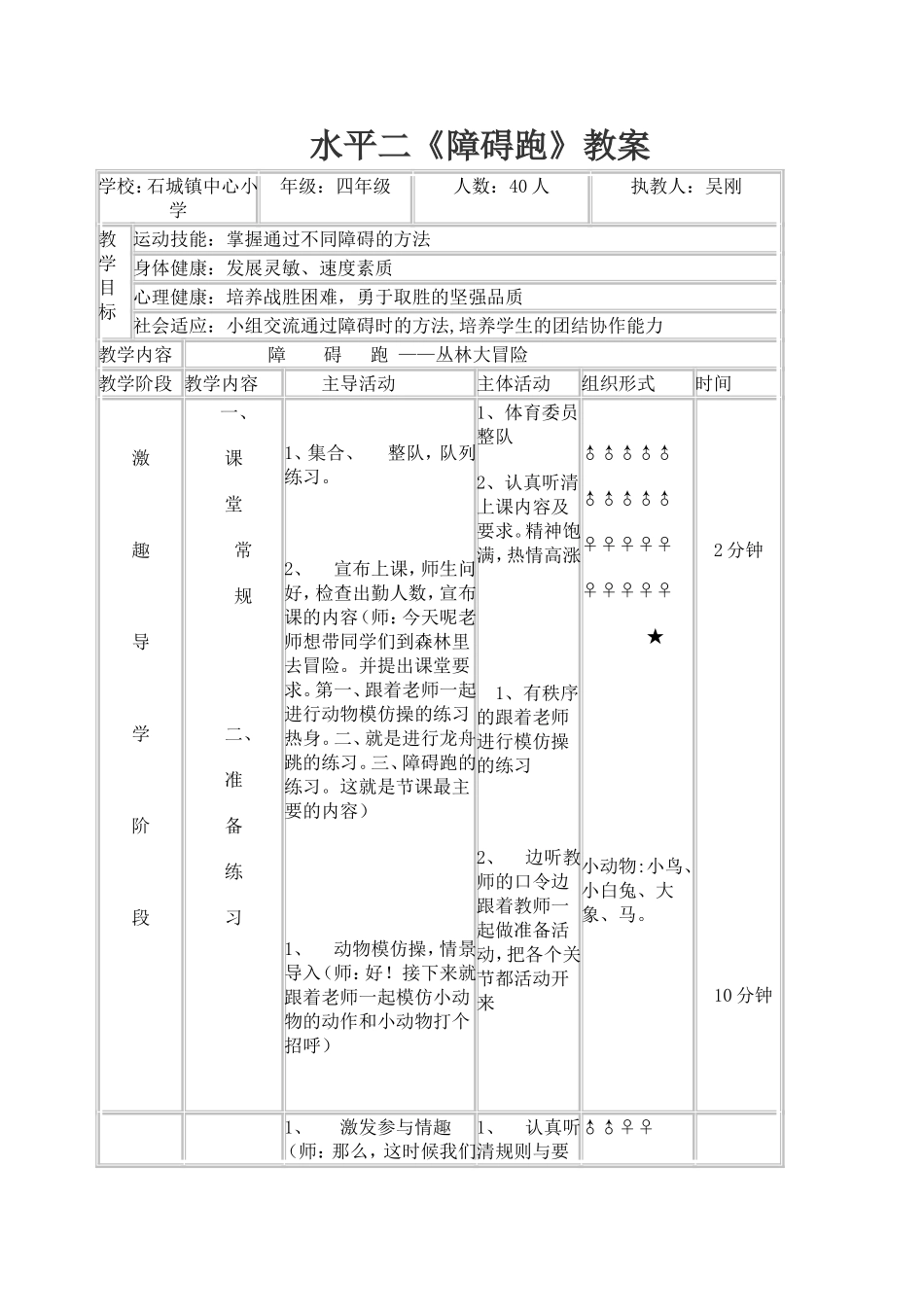 吴刚水平二障碍跑体育教案_第1页
