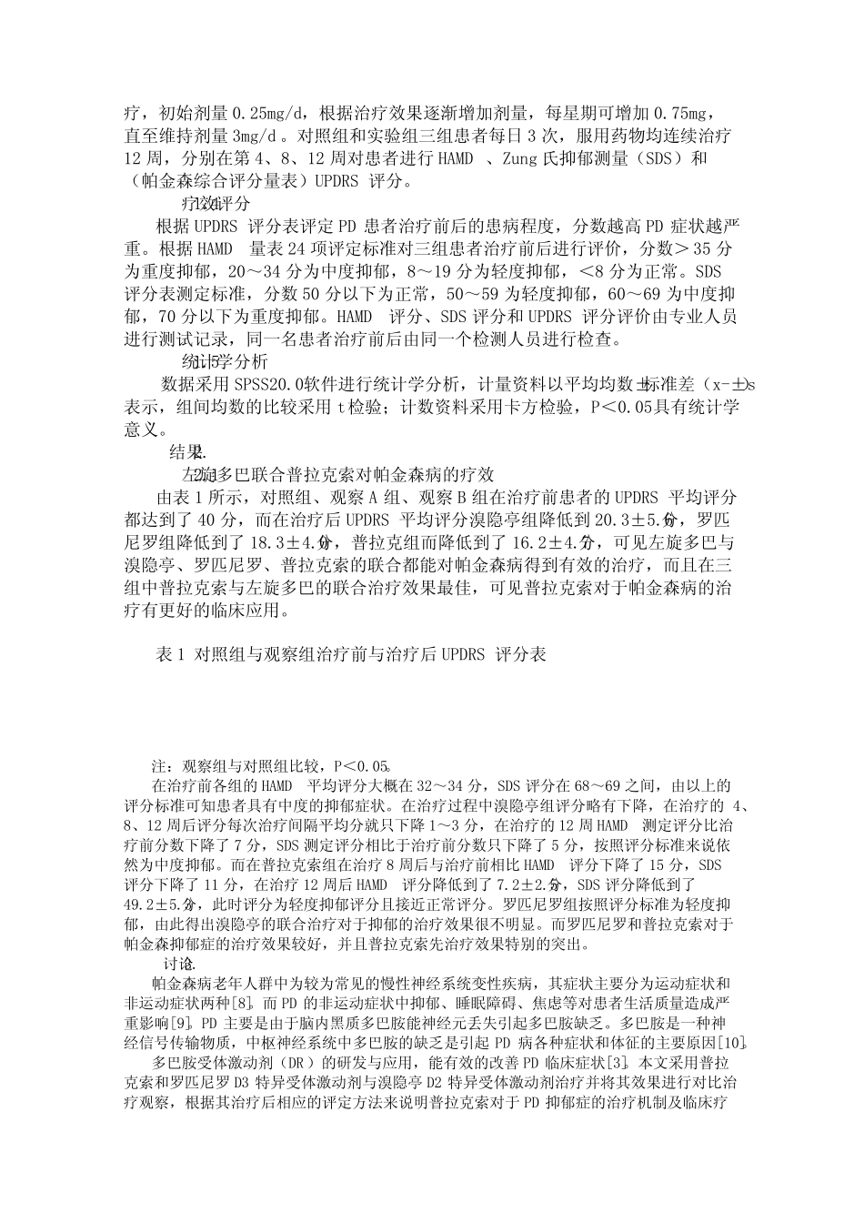 普拉克索治疗帕金森抑郁的作用机制及疗效评价 _第2页