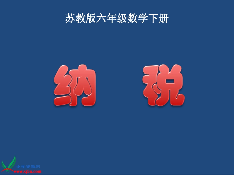 （苏教版）六年级数学下册课件纳税问题_第1页