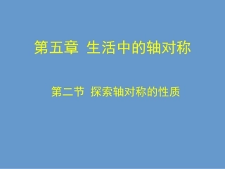 探索轴对称的性质