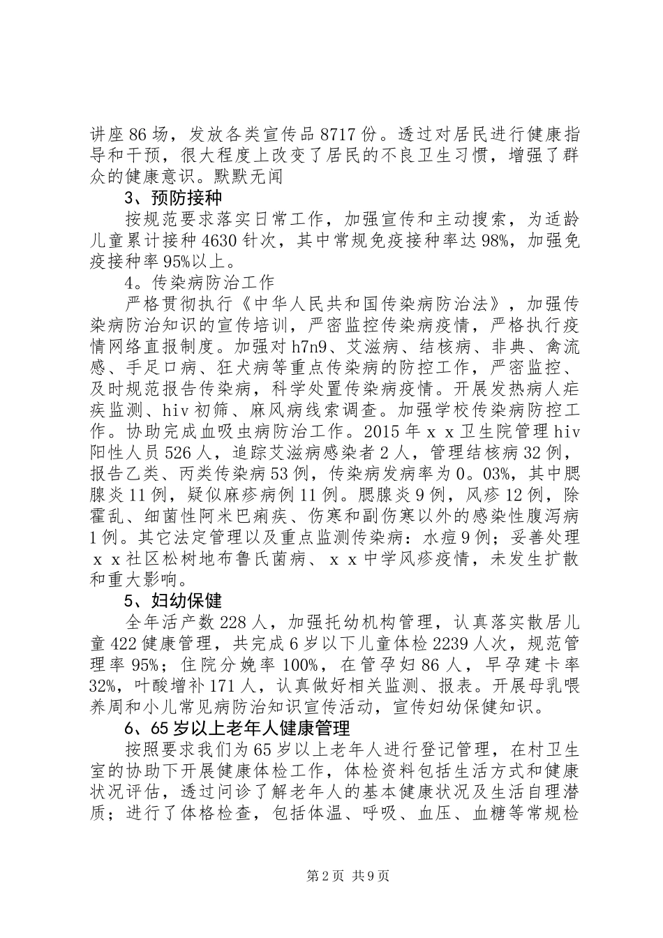 20XX年最新卫生院工作总结范文_第2页