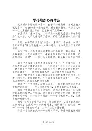 学孙培杰心得体会