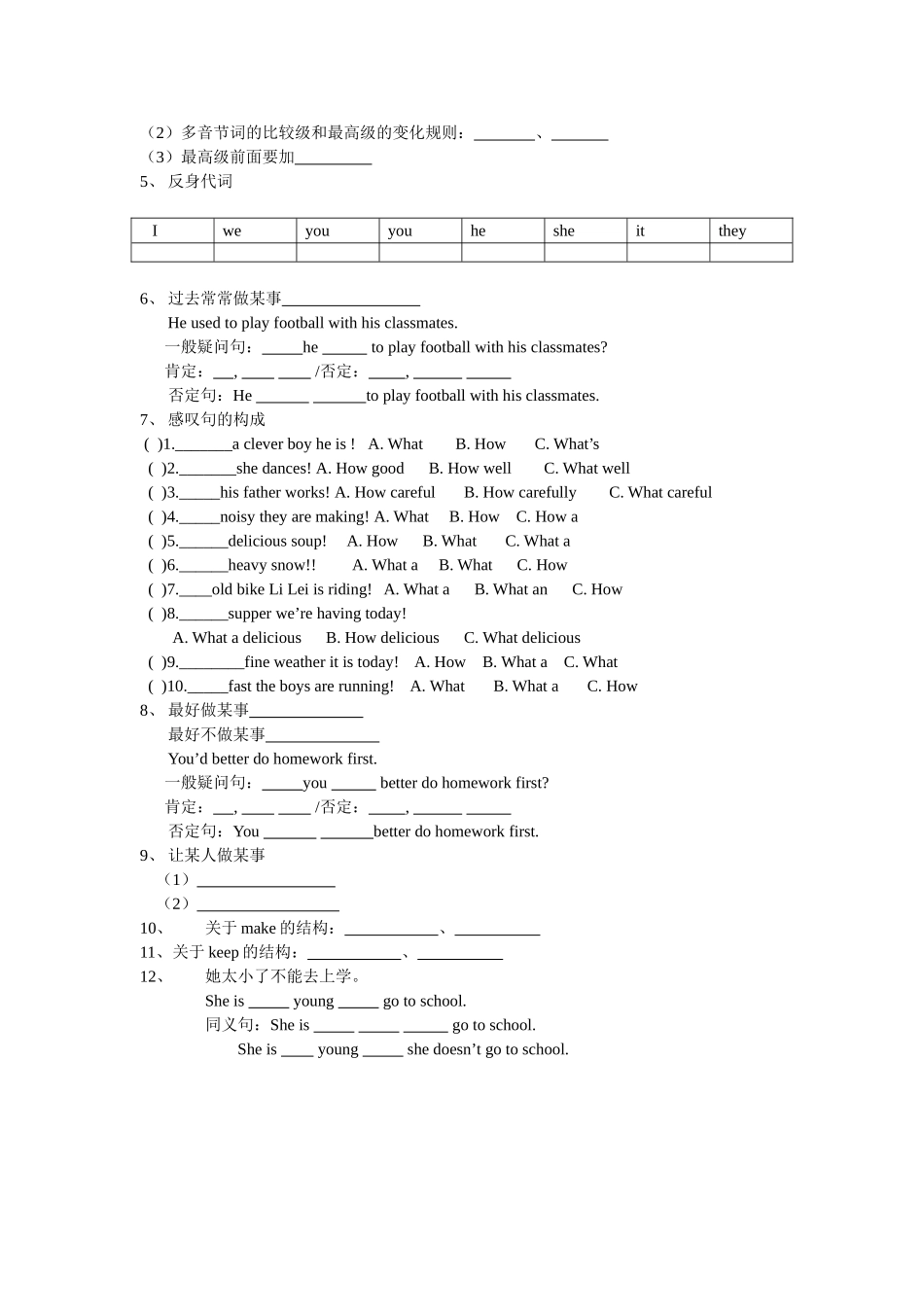 初二上期末总复习——语法知识总结_第2页