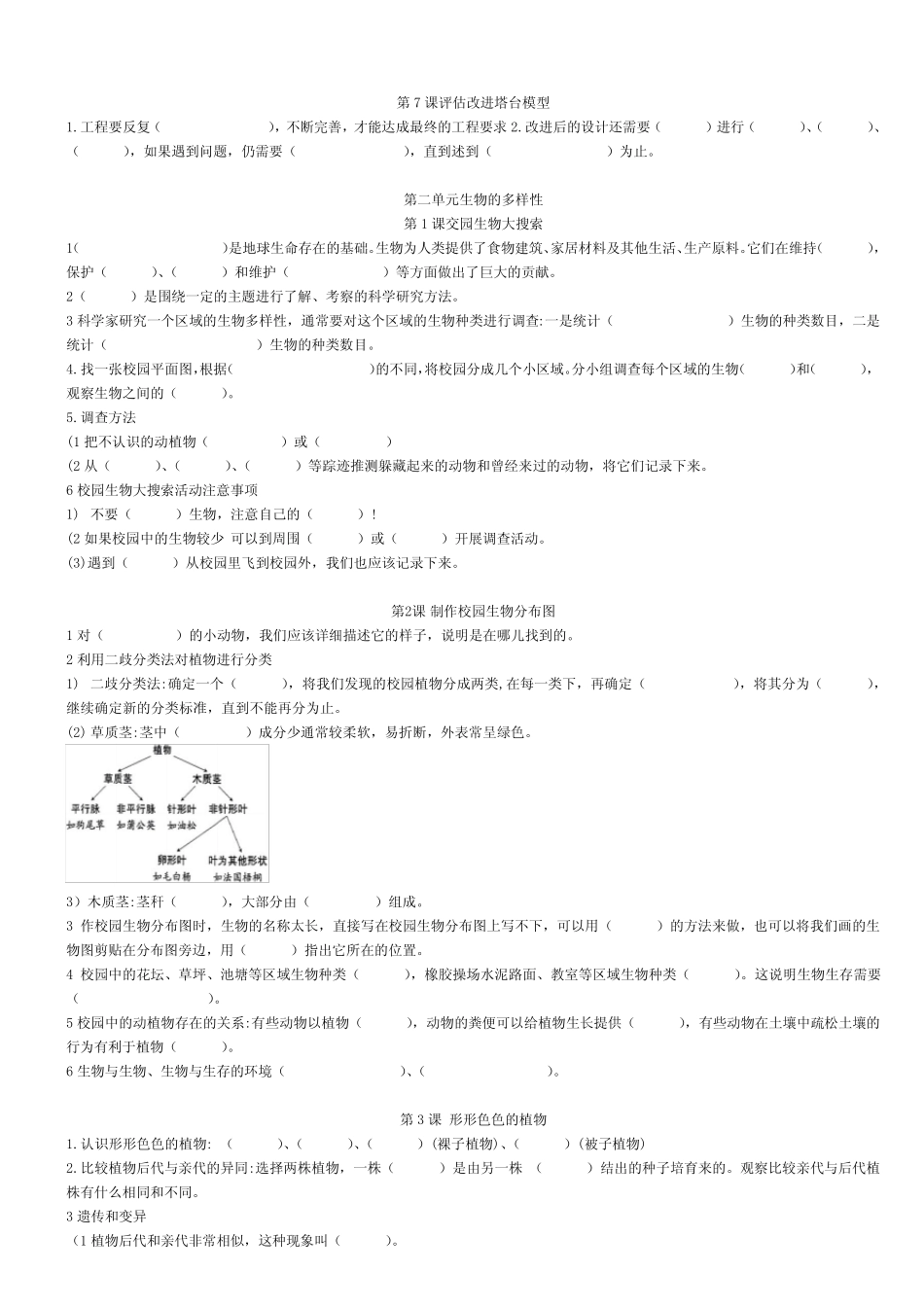 最新科教版六年级下册科学复习资料 必背知识点【挖空背书模式】_第2页
