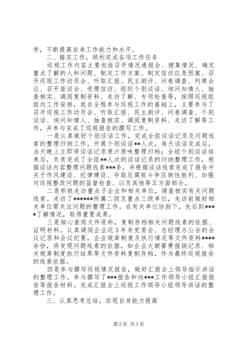 巡视巡察工作个人总结_第2页