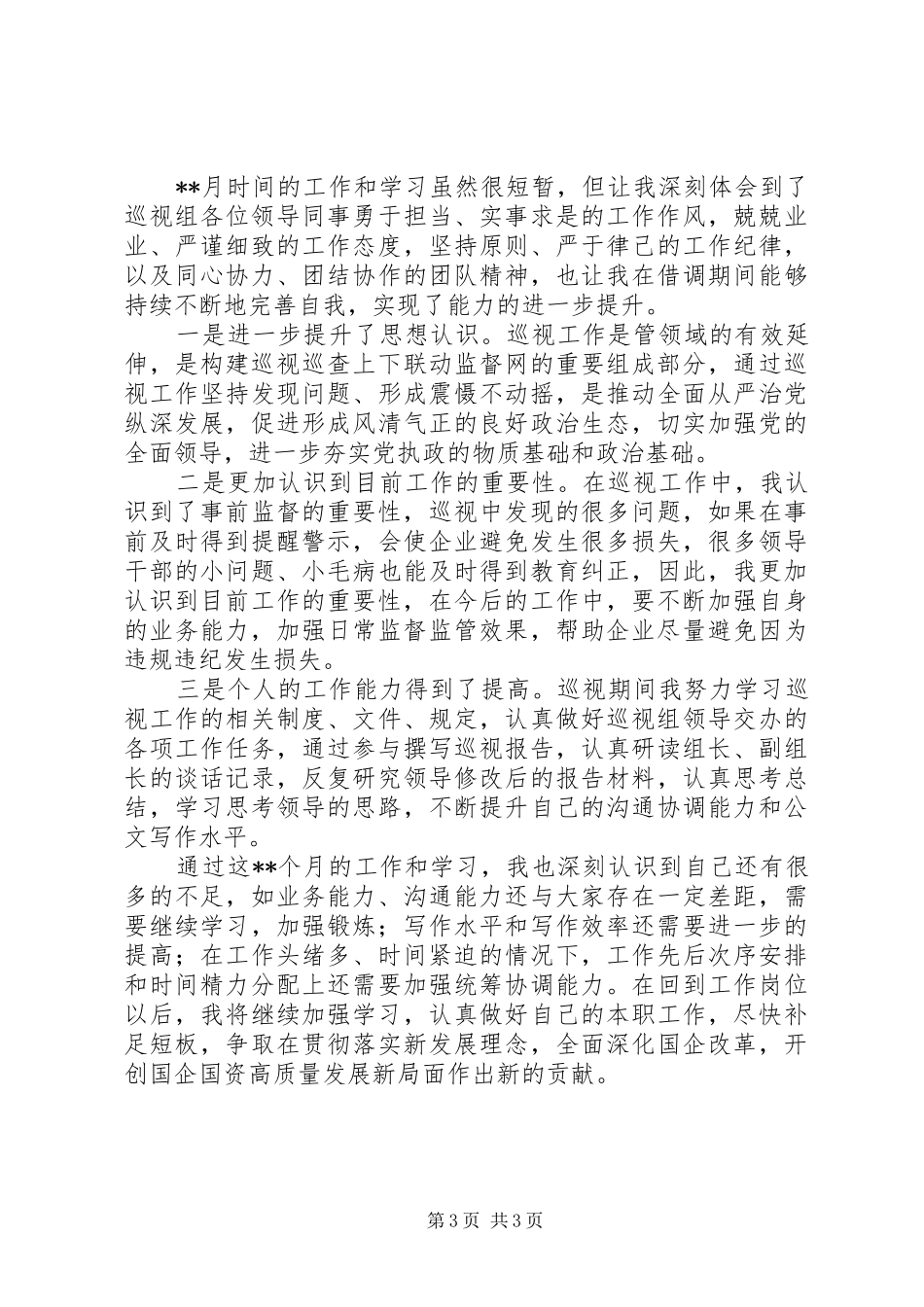 巡视巡察工作个人总结_第3页