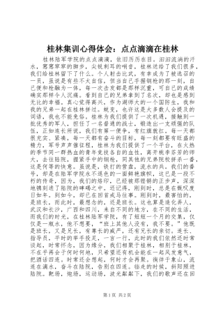 桂林集训心得体会：点点滴滴在桂林