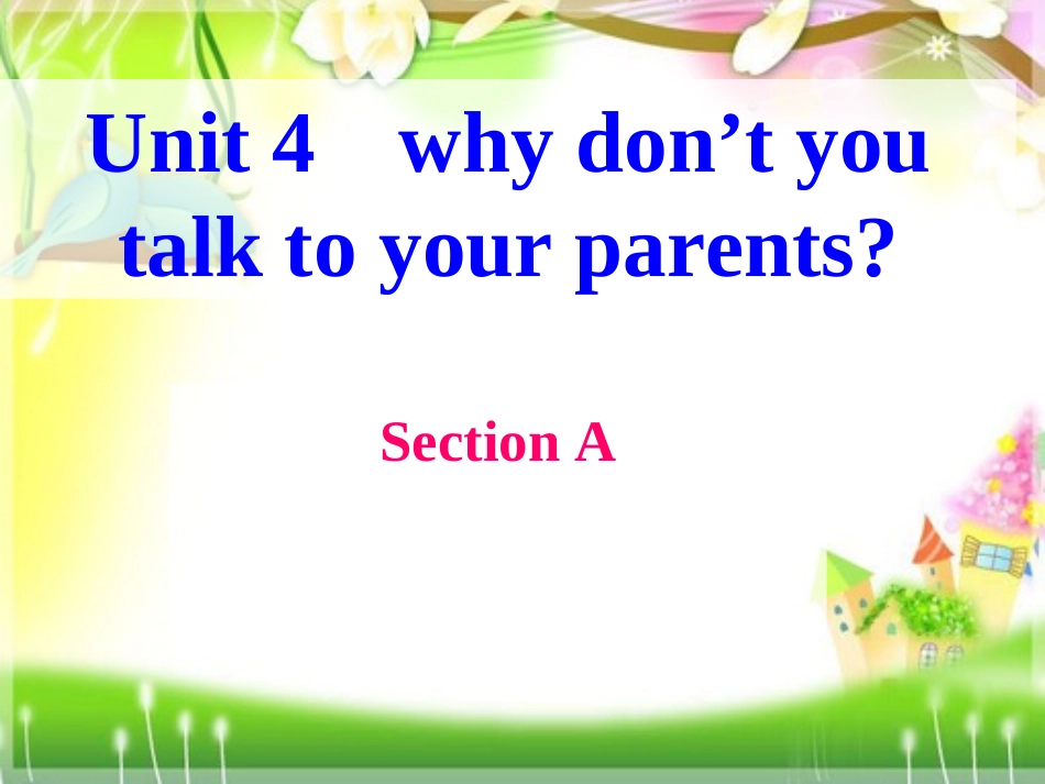 2014_最新版八年级下册英语4单元课件Section_A1_第1页