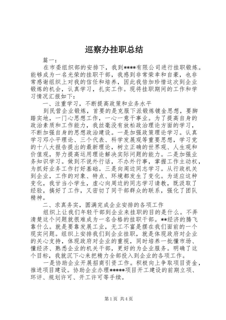 巡察办挂职总结_第1页