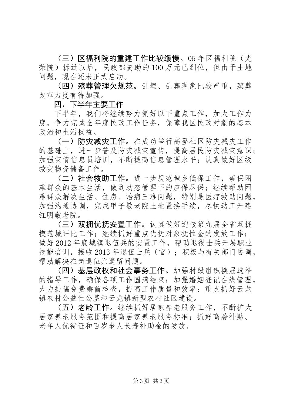 20XX年市区民政局工作总结_第3页