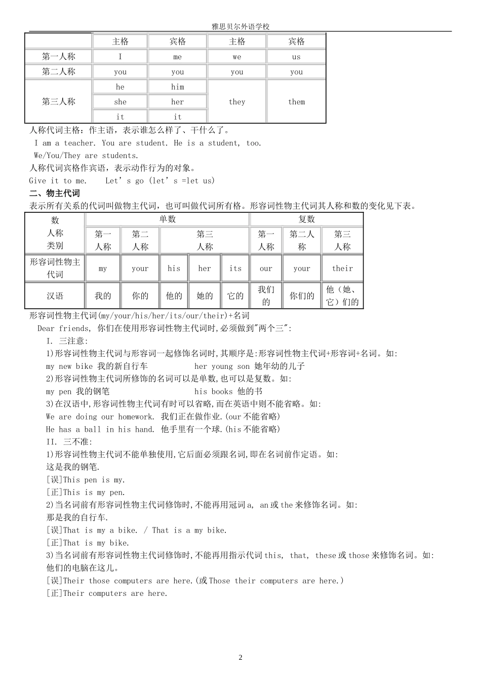 形容词性物主代词_第2页