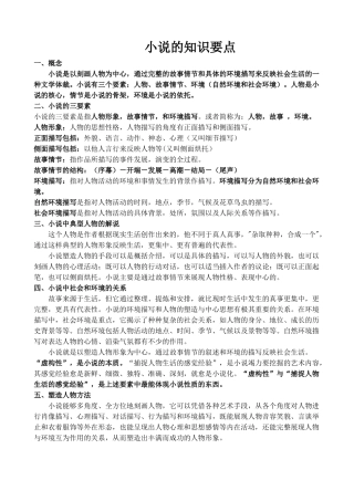 小说的知识要点