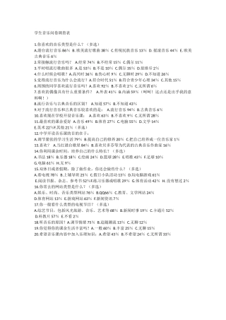 学生音乐问卷调查表