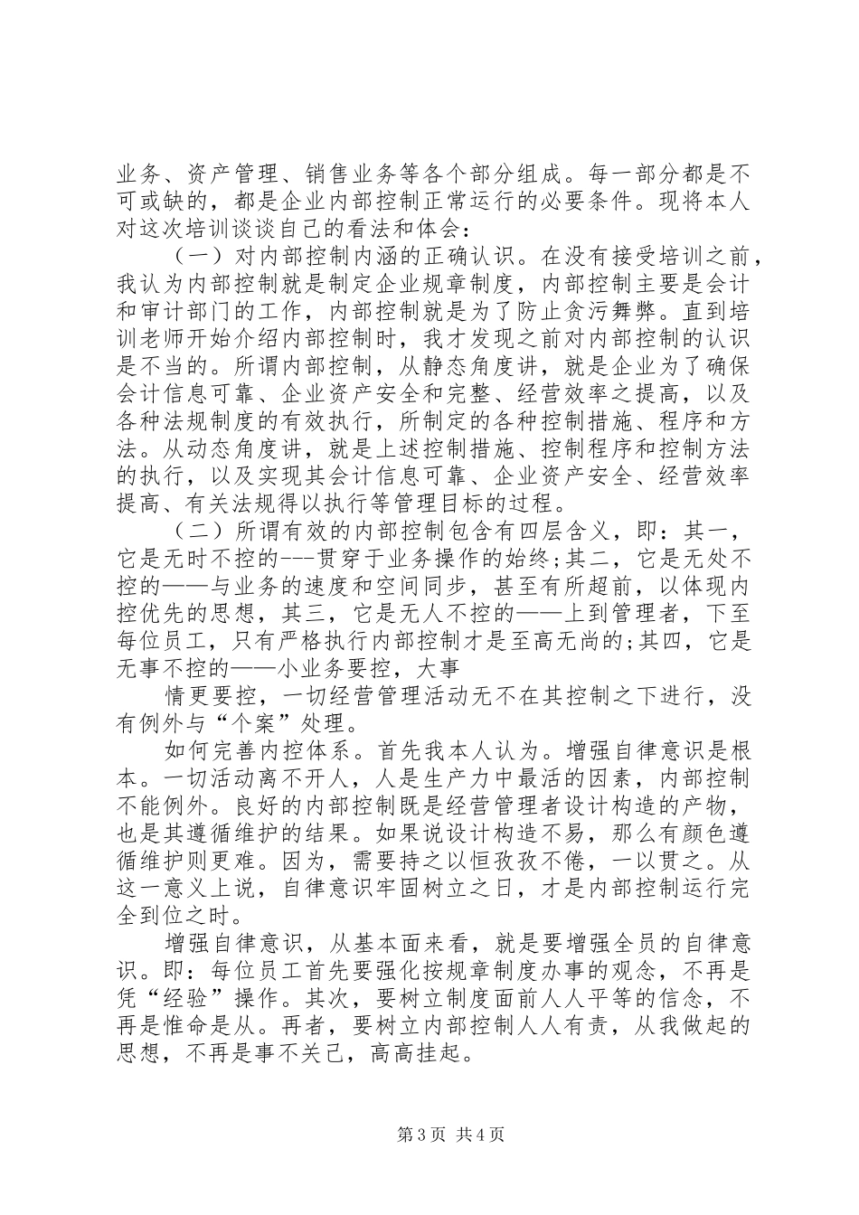 内控培训学习心得精选_第3页