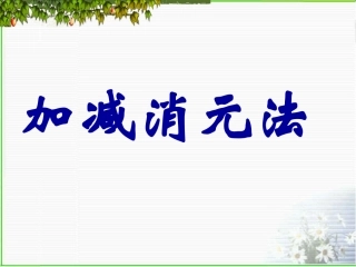 用加减消元法解二元一次方程组公开课较好改的