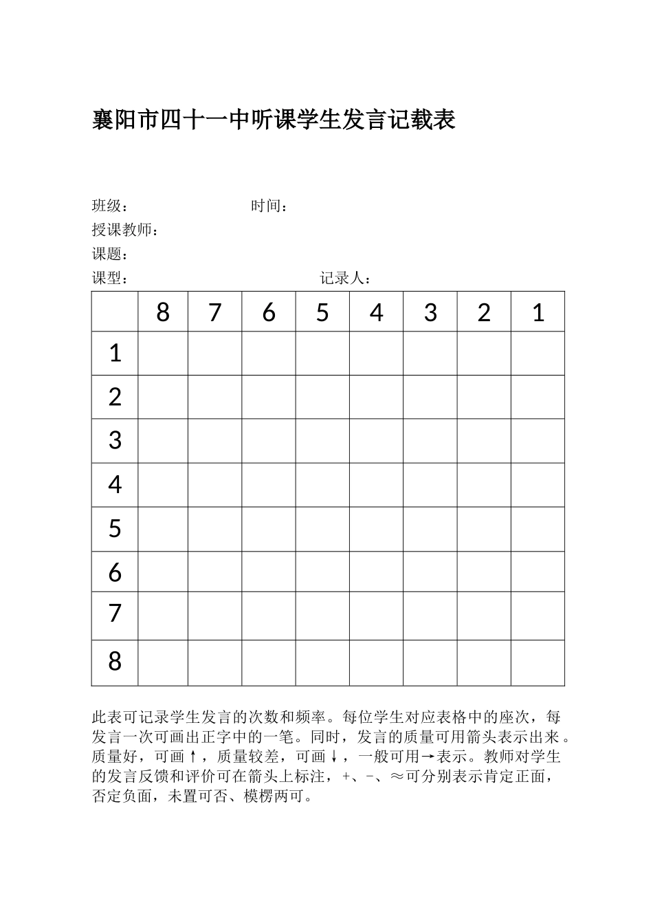 学生发言记载表_第1页