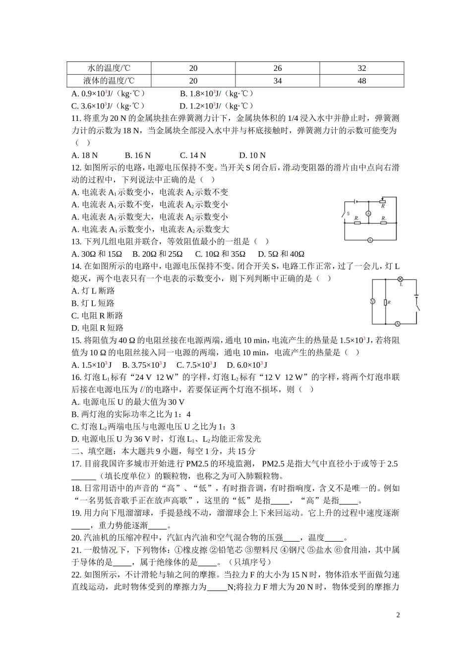 2012年甘肃省兰州市中考物理试题及答案_第2页