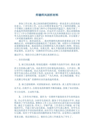 师德师风剖析材料