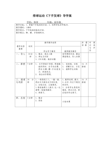 排球下手发球