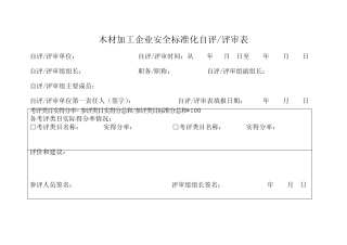 木材加工企业安全标准化自评