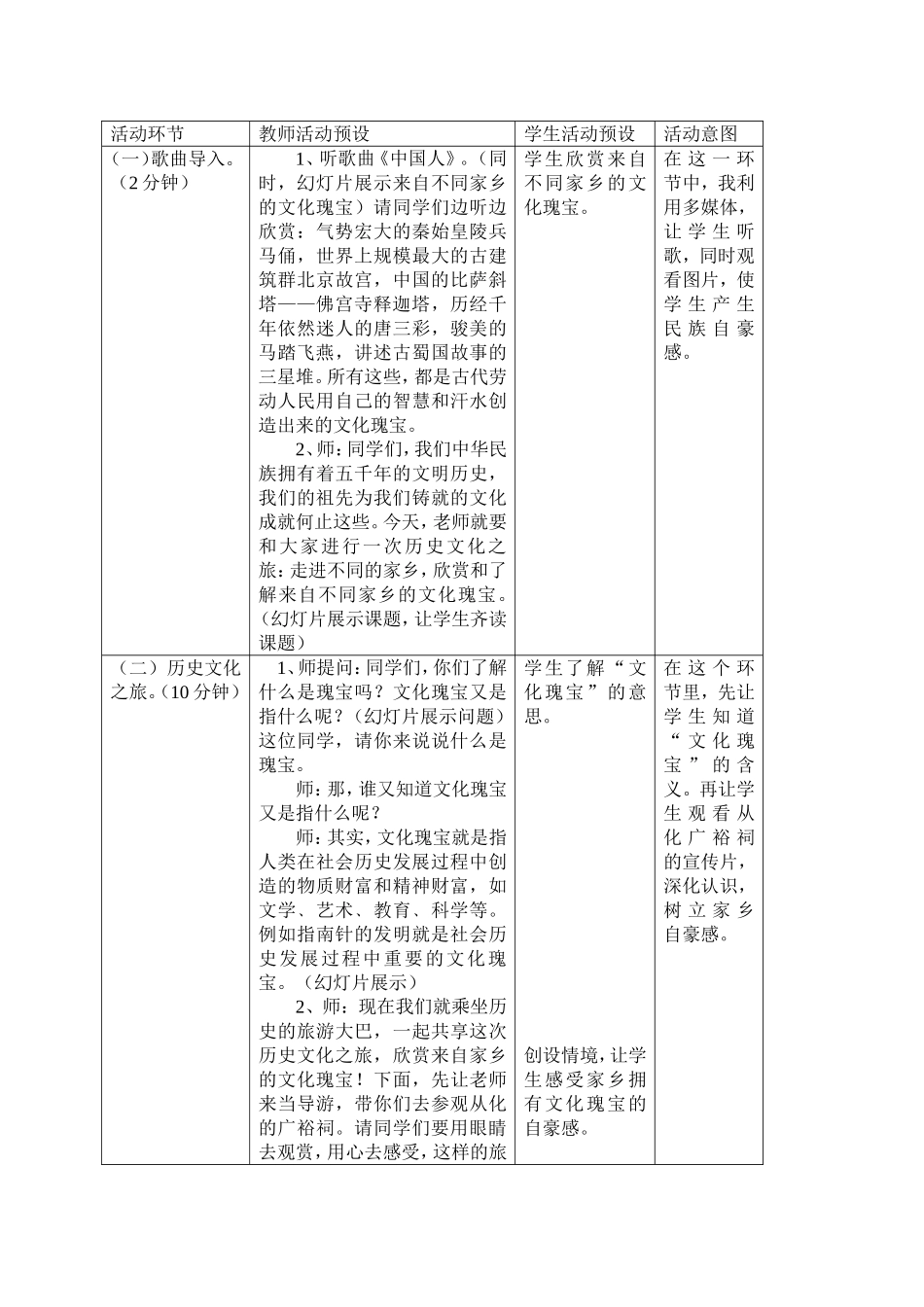 《来自不同家乡的文化瑰宝》教学设计_第3页