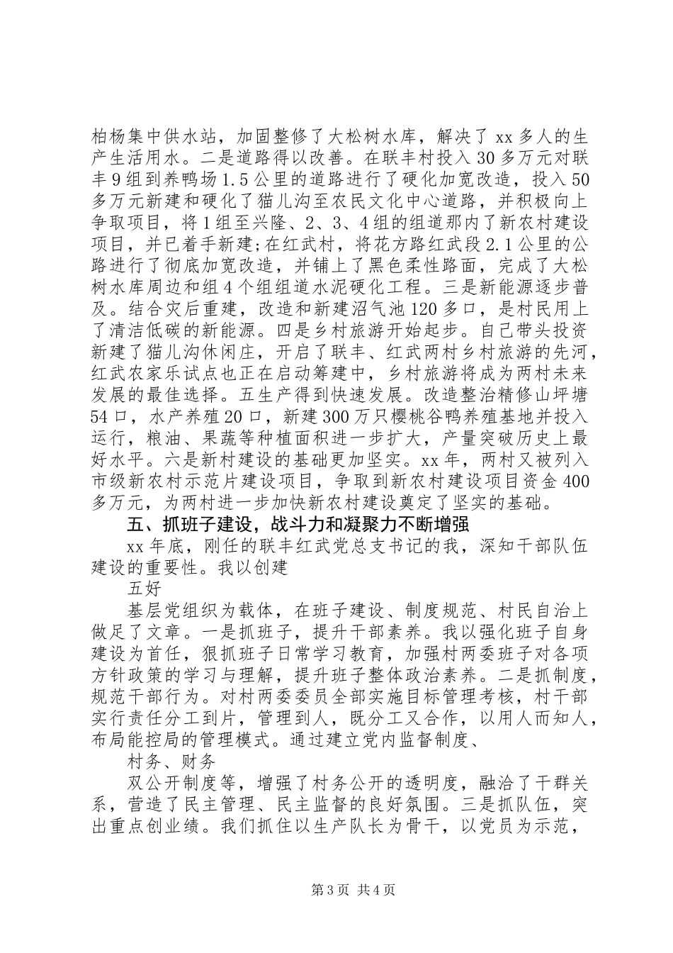 20XX年农村党支部书记年终述职报告范文_第3页