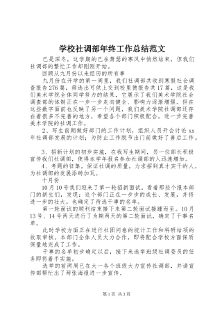 学校社调部年终工作总结范文