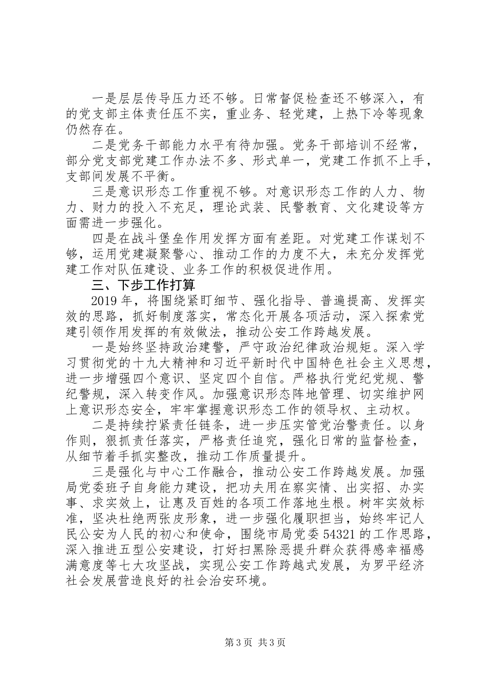 20XX年党委书记抓基层党建工作述职报告_第3页