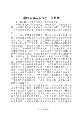 学校未成年人保护工作总结