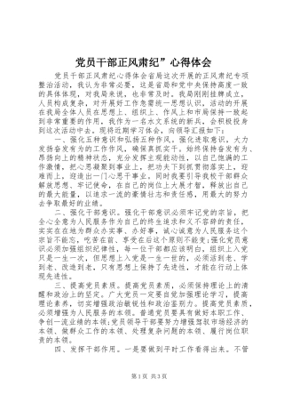 党员干部正风肃纪”心得体会