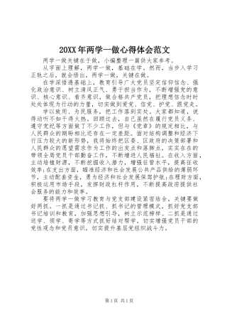 20XX年两学一做心得体会范文 (2)