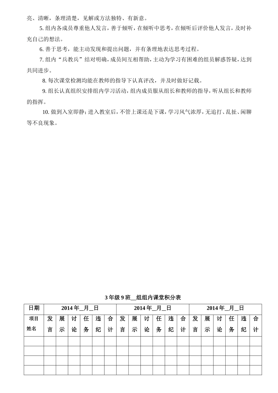 小组合作学习管理办法及奖惩及表格_第3页